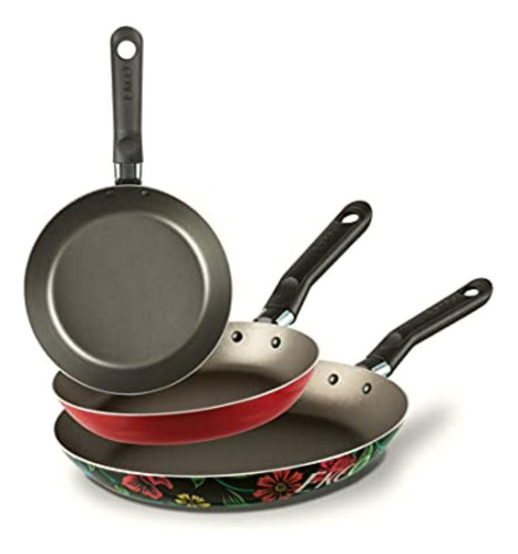 Ekco Sartenes Trendy De Aluminio, Color Negro, 3 Piezas
