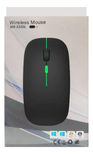 Kit Mouse E Mousepad Preto Básico Sem Fio Conexão Sem Fio