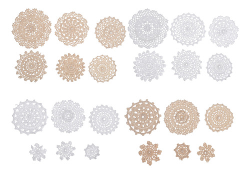Flores De Ganchillo Hechas A Mano De Toppers, 24 Unidades