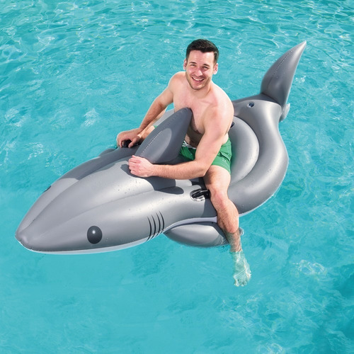 Imagen 2 de 7 de Tiburon Inflable Bestway Flotador 254x122cm 41097 - Rex