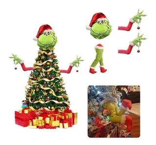 Regalos para Familiares y Amigos A# Grinch robó el árbol de Navidad JINGON Grinch Navidad Decoración Decoración Grinch para Colgantes de Navidad 
