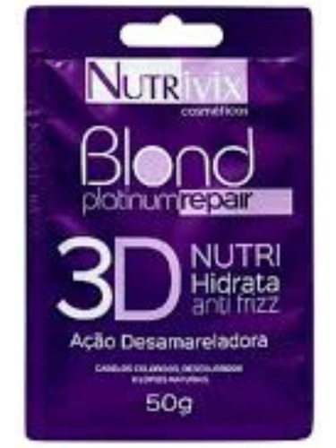 Kit 12 Nutrivix - Sachê Blond Platinum Repair 3d 50g