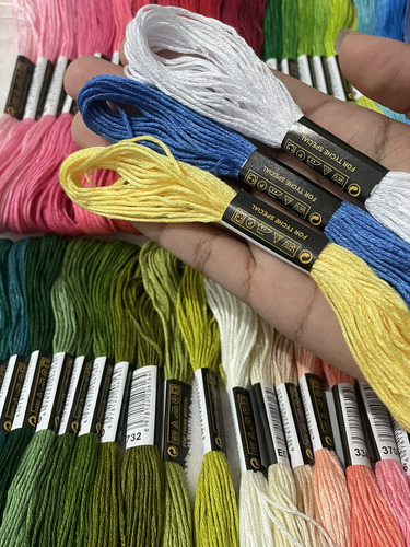Kit Com 100 Linhas Meadas Para Bordado Cor Mix