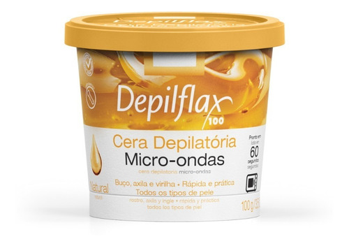 Depilflax Cera Depilatória Para Micro-ondas Natural 100g