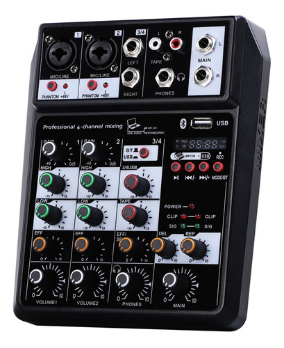 Mezclador Bt Pequeño De 4 Canales Con Efecto Reverb Home Kar