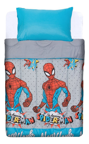 Plumón 1.5 Plazas Spiderman Reversible