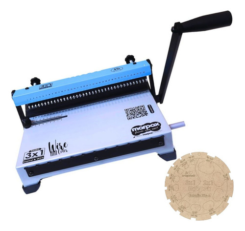 Encadernadora Wire-o Color 3x1 Azul Furo Quadrado Marpax