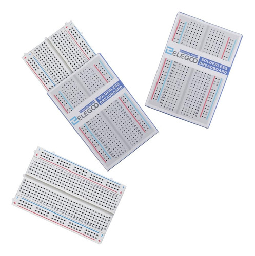 Elegoo 3pcs 400 Tie-points Breadboard, 4 Rieles De Alimen...