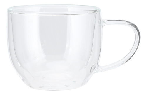 Vaso De Vidrio Transparente De 250 Ml Con Asa De Doble Pared