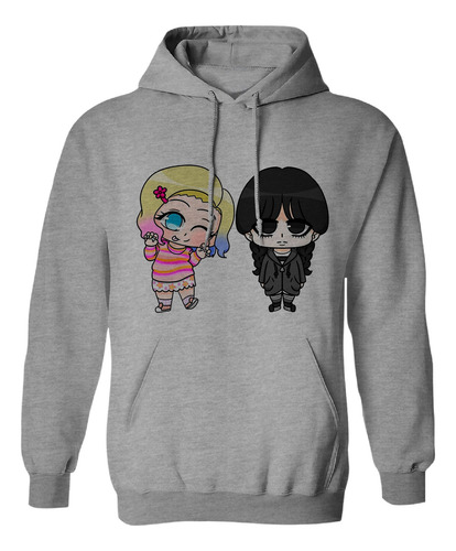 Sudadera Con Gorro Unisex Dibujo Wednesday Enid Loba Amigas