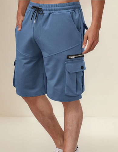Bermudas Para Hombre, Pantalones Cortos Gris, Large