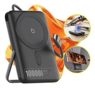 Basike Carregador Portátil Power Bank B205 Magsafe 10000mah PD 22.5w Turbo Rápido PD Tipo C USB C Sem Fio Universal Potente Com Display Para iPhone 15/16/17 Pro Max Samsung Galaxy S24 S25 Ultra Z Fold