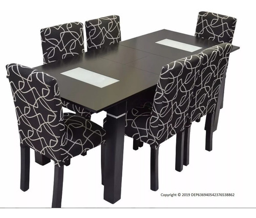 Imagen 5 de 10 de Mesa Extensible 1,60a2.00 + 6 Sillas Chenille Antidesgarro!
