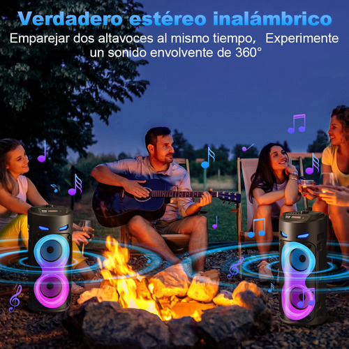 Recargable Subwoofer Portátil Bluetooth Bocina Con Microfono