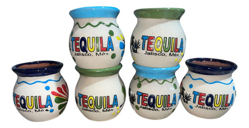6 Tazas De Barro Artesanales 300ml Con Bordes De Colores Agua 6 Tazas De Barro 300ml De Colores