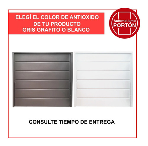 Portón Levadizo Manual C/puerta Y Apliques De Acero 255x205 Gris Oscuro