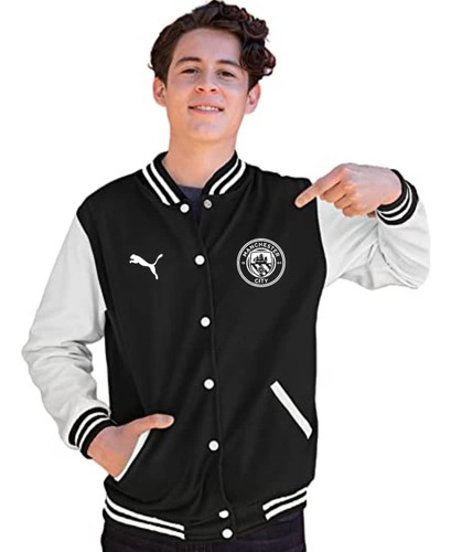 Chaqueta Tipo Universitaria Manchester City Estampado Vinil 