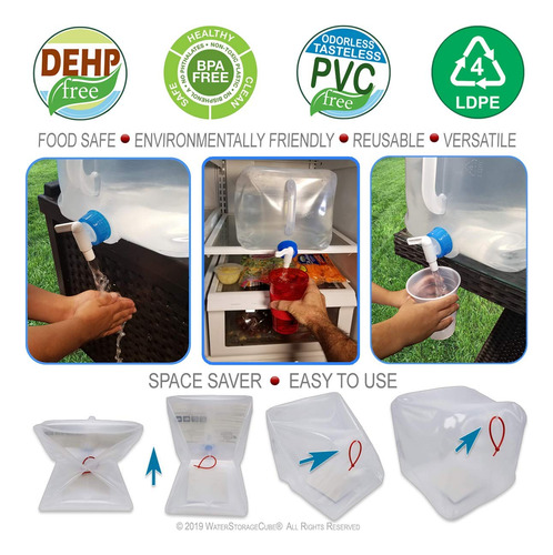 Cubo De Almacenamiento De Agua Sin Bpa De 10 Litros Con Grif
