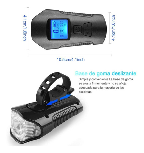 Imagen 6 de 10 de Luz Bicicleta Recargable Usb Para Bicicleta Velocity