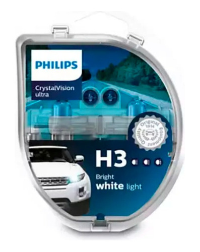 Par De Lâmpada Philips Crystal Vision Ultra H3 + Pingos