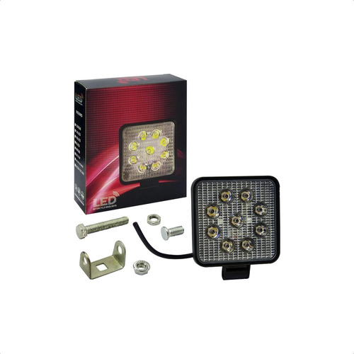 Foco Led Neblinero 27w Cuadrados 9 Led 12/24 V Slim