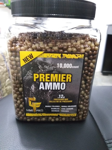 Bbs 6mm .12 Gramos Game Face Premier Ammo Postas 10000 Bbs Tiro Municiones