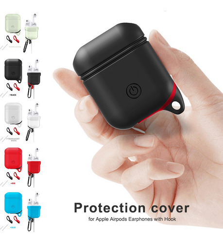 Funda Protectora De Silicona Suave, Impermeable, A Prueba De Golpes, Funda Protectora Para Auriculares AirPods Con Hebilla