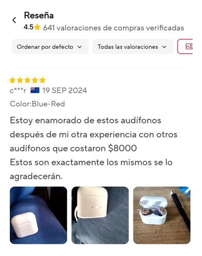 Auxiliares Para El Oído, Scienlodic, Inalambrico Invisible Rojo