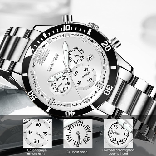 Sunven Relojes De Pulsera Para Hombre Cronógrafo Resistente