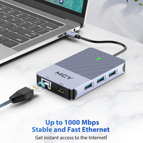 Hub Usb-c - 3 Port Usb 3.0 + Hdmi + Red + Pd + Sd - Pc/mac