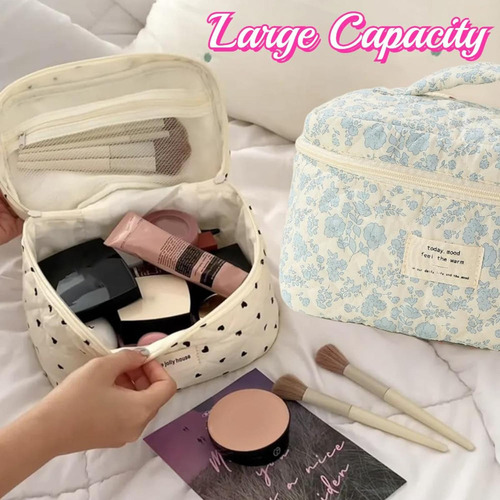 Wa Bolsa De Maquillaje De 2 Piezas, Neceser Acolchado,