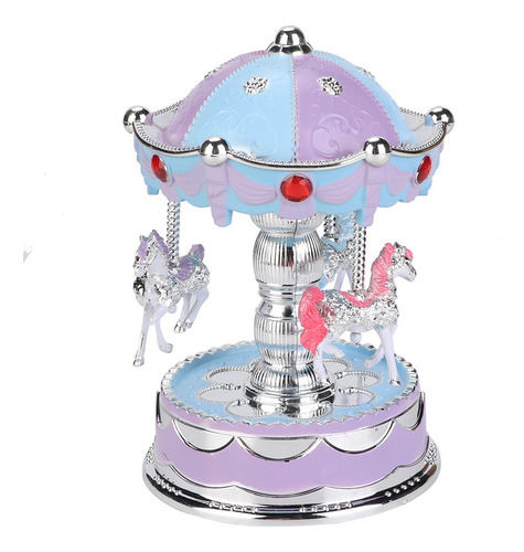 Caja De Música Musical Carrusel, Novedosa, Led, Merry Go Rou