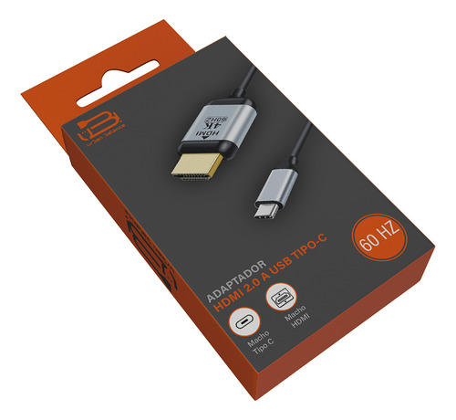Cable Adaptador Hdmi A Tipo C 3.1 Urban Balance 4K 60Hz 1.8m Aleación de aluminio