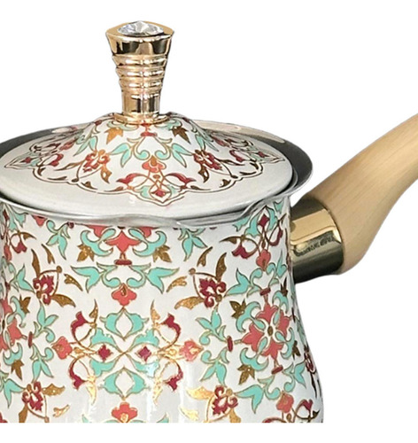 Cafetera Turca De Acero Inoxidable, Olla 550 Ml Patrón Rojo