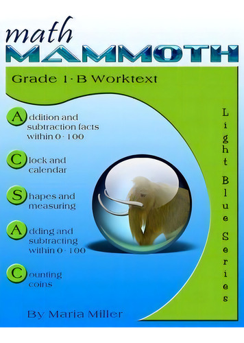 Math Mammoth Grade 1-b Worktext, De Dr Maria Miller. Editorial Createspace Independent Publishing Platform, Tapa Blanda En Inglés