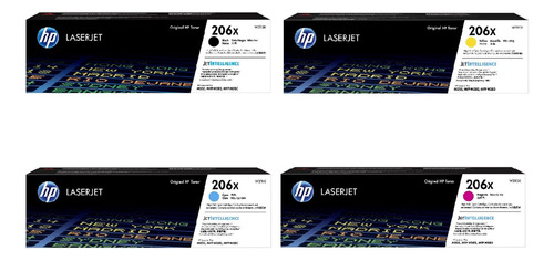 Kit Cartuchos De Toner Hp 206x Amarillo Cian Magenta Y Negro