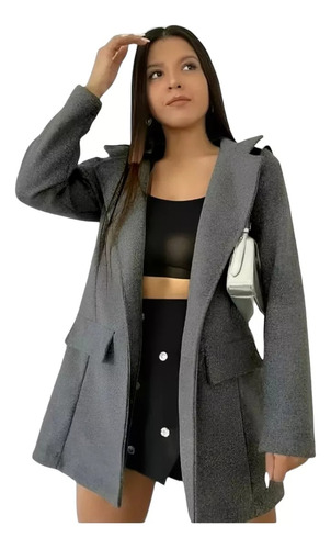 Tapado De Paño Mujer Saco Abrigo Blazer Premium 