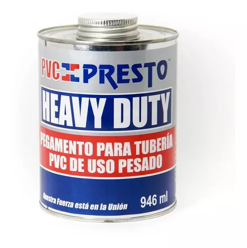 Pegamento Pvc Heavy Duty Rudo Color Gris 946ml Presto 15 Pz