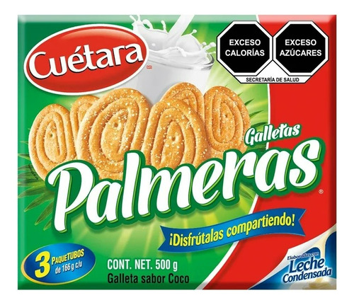 Galletas Cuétara Palmeras Sabor Coco 3 Paquetubos De 166 G C