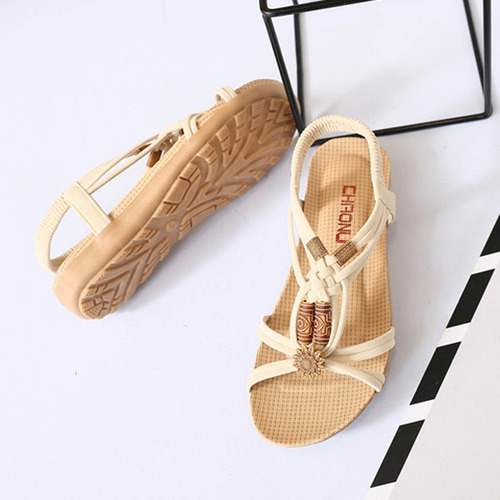 Sandalias Bohemio Planas Elegantes Y Casuales Con Forma De B
