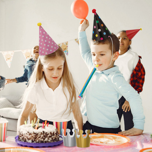 1 Juego De Sombreros De Fiesta Con Forma De Coronas De Papel