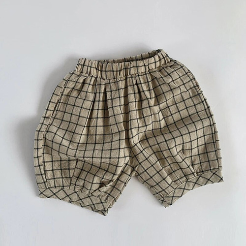 Pantalón De Algodón Y Lino A Cuadros Para Niños  Casual  Has