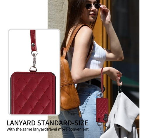 Capa Elegante Com Porta-cartões Para Samsung, Durável