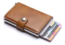 Comprar Billetera Porta Tarjetas Y Billetes De Cuero Y Aluminio