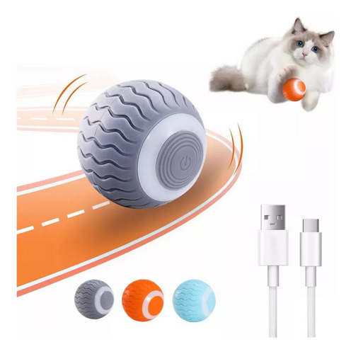 Juguete Gatos Bola Autogiratoria Interactiva Con Luz Led Usb