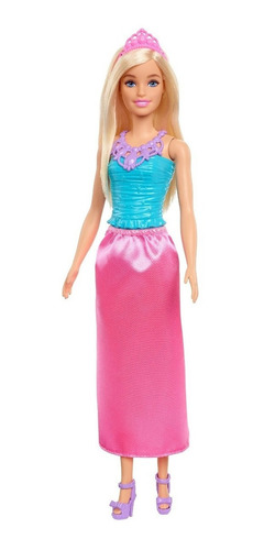 Muñeca Barbie Fantasía Princesa Vestido Azul Y Rosa