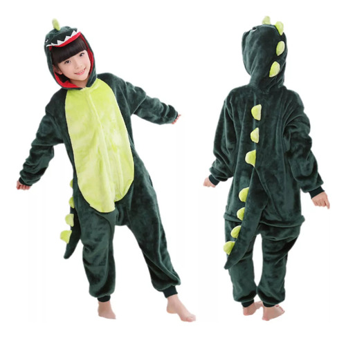 Pijama Enterizo Dinosaurio Felpa Adultos Y Niños