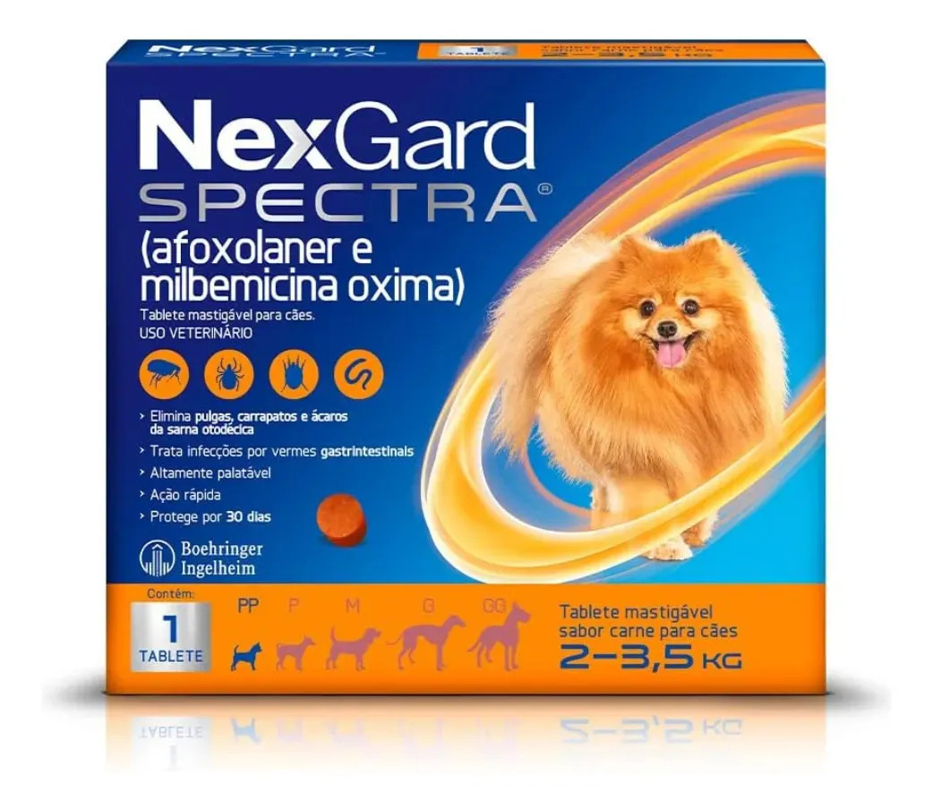 Anti Pulgas E Carrapatos Nexgard Spectra Cães 2 A 3,5 Kg 1 Tablete