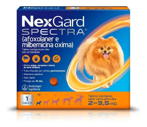 Anti Pulgas E Carrapatos Nexgard Spectra Cães 2 A 3,5 Kg 1 Tablete