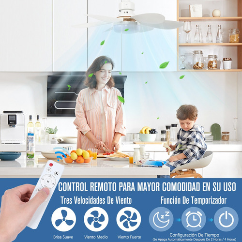 Ventilador De Techo Lampara 40w Control Remoto 3velocid 52cm